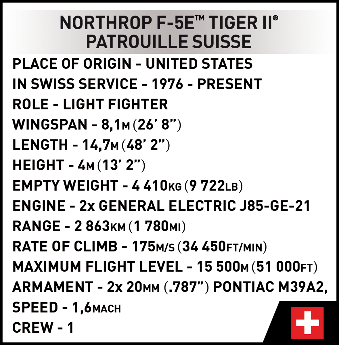 COBI Northrop F-5E Tiger II #5857