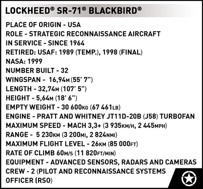 COBI Lockheed SR-71 Blackbird - Executive Edition Set 5890