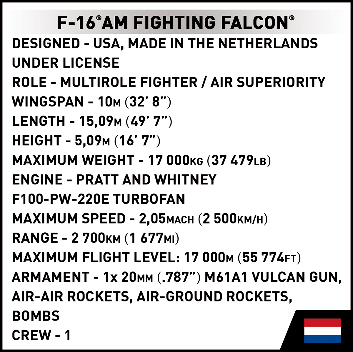 COBI F-16AM Fighting Falcon #5896