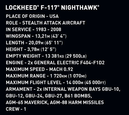 COBI Lockheed F-117 Nighthawk - Limited Edition Set 5902