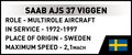 COBI Saab AJS 37 Viggen Set 5911