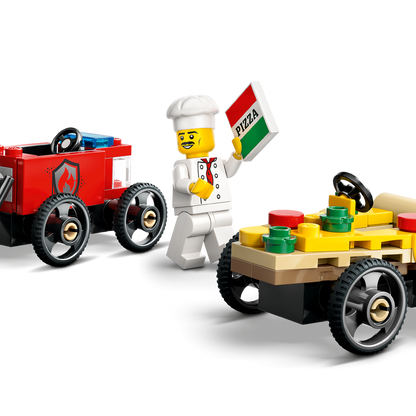 LEGO City Pizza vs. Fire Truck Race Car Pack Set 60458
