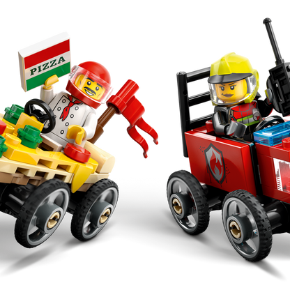 LEGO City Pizza vs. Fire Truck Race Car Pack Set 60458