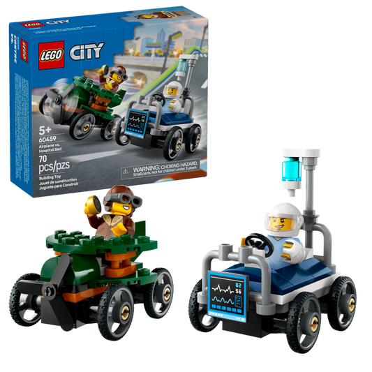 LEGO City Airplane vs. Hospital Bed Race Car Pack Set 60459