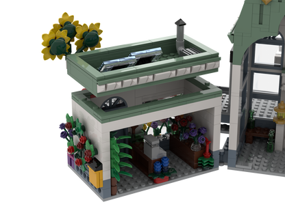 myBrickZ Large Trainstation with flower shop #0001