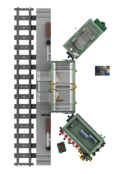 Large Trainstation with flower shop