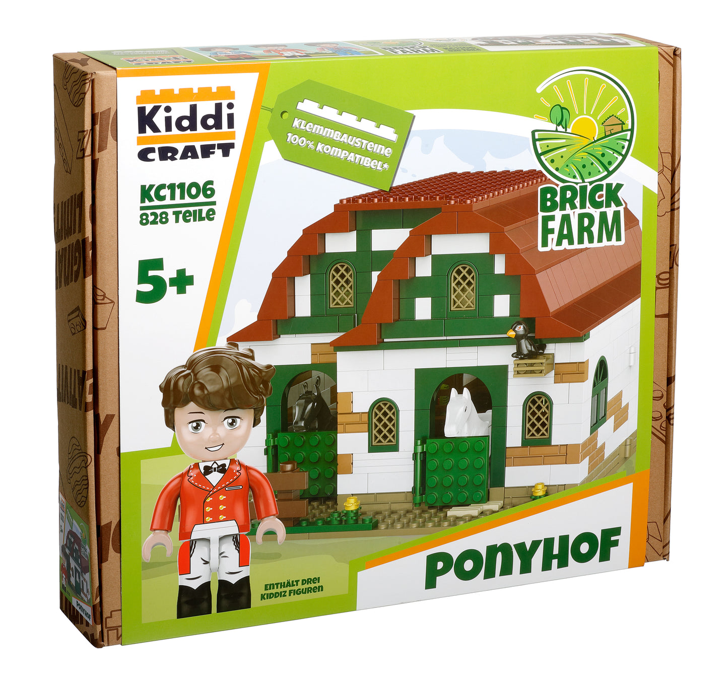 Kiddicraft Brick Farm – Pony Farm Building Set KC1106