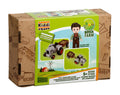Kiddicraft Brick Farm – Small Tractor with Trailer Building Set KC1109