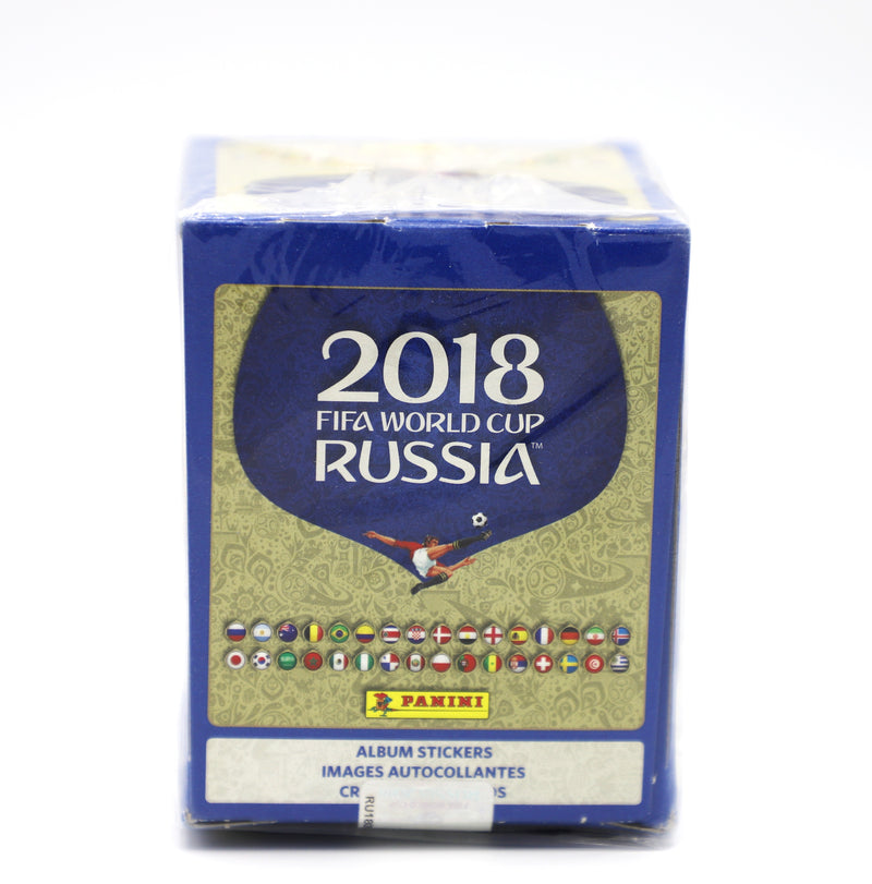 2018 Panini FIFA World Cup Russia Sticker Box | 50 Packs | US Edition, Black Backs | Factory Sealed