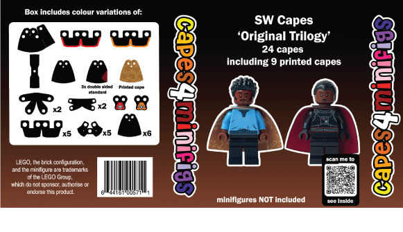 Star Wars Capes – Original Trilogy Custom Cape Pack (Fits LEGO® Minifigures)