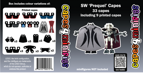Star Wars Capes – Prequel Era Custom Cape Pack (33 Capes for LEGO® Minifigures)