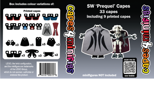 Star Wars Capes – Prequel Era Custom Cape Pack (33 Capes for LEGO® Minifigures)