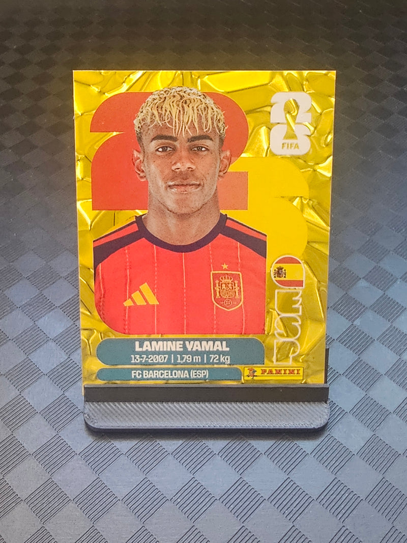 Lamine Yamal 2026 Panini FIFA World Cup Sticker Spain Gold Crumple Exc lamine-yamal-2026-panini-fifa-world-cup-sticker-spain-gold-crumple-exc