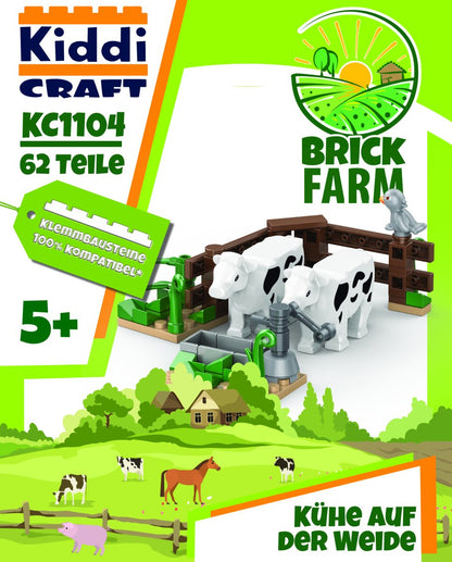 Kiddicraft Brick Farm – Cows on the Pasture Building Set KC1104