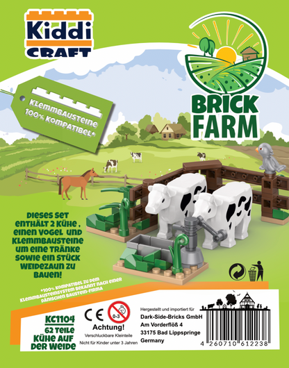 Kiddicraft Brick Farm – Cows on the Pasture Building Set KC1104