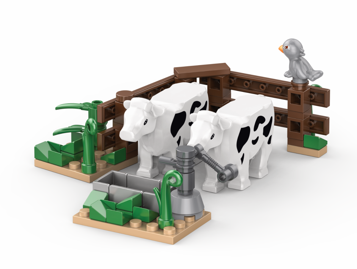 Kiddicraft Brick Farm – Cows on the Pasture Building Set KC1104