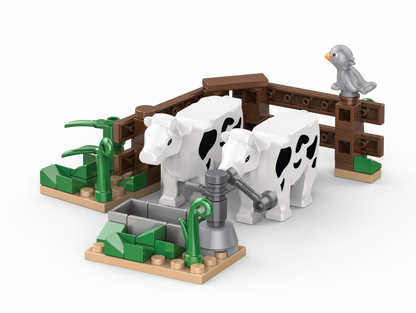 Kiddicraft Brick Farm – Cows on the Pasture Building Set KC1104