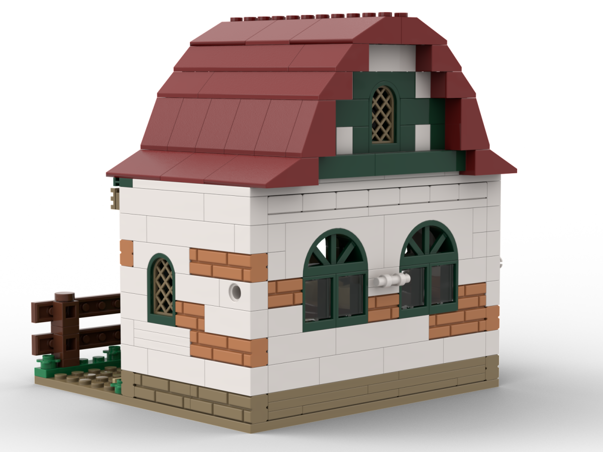 Kiddicraft Brick Farm – Pony Farm Expansion: Outdoor Stables Building Set KC1107