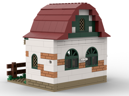 Kiddicraft Brick Farm – Pony Farm Expansion: Outdoor Stables Building Set KC1107