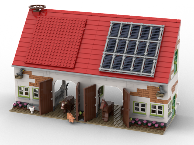 Kiddicraft Brick Farm – Farm Stable Building Set KC1108