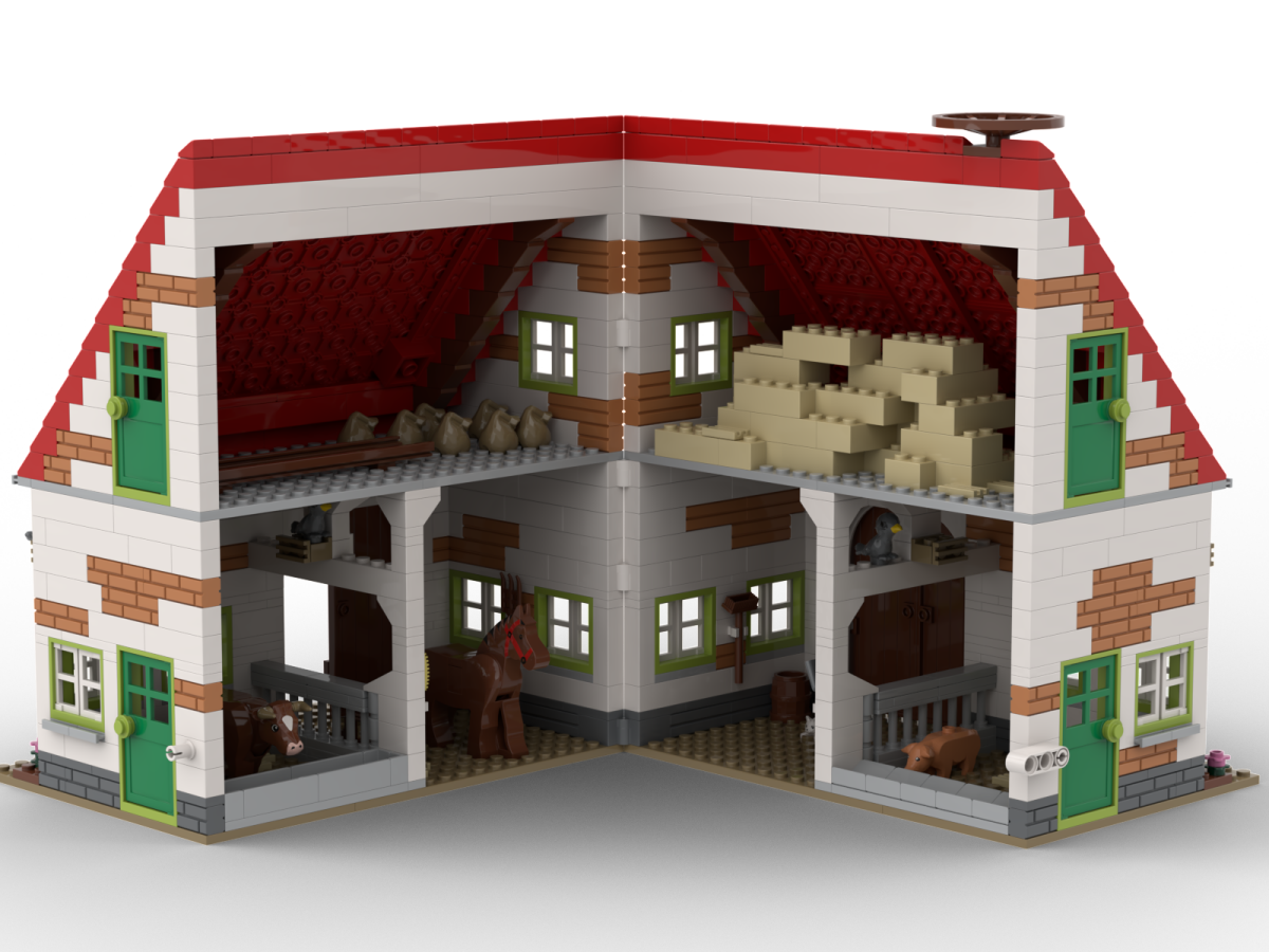 Kiddicraft Brick Farm – Farm Stable Building Set KC1108