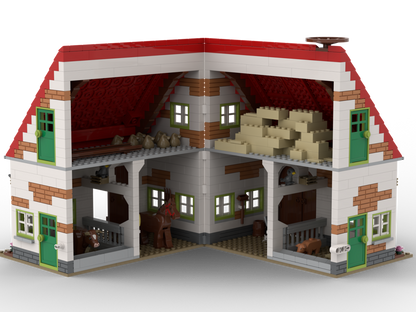 Kiddicraft Brick Farm – Farm Stable Building Set KC1108