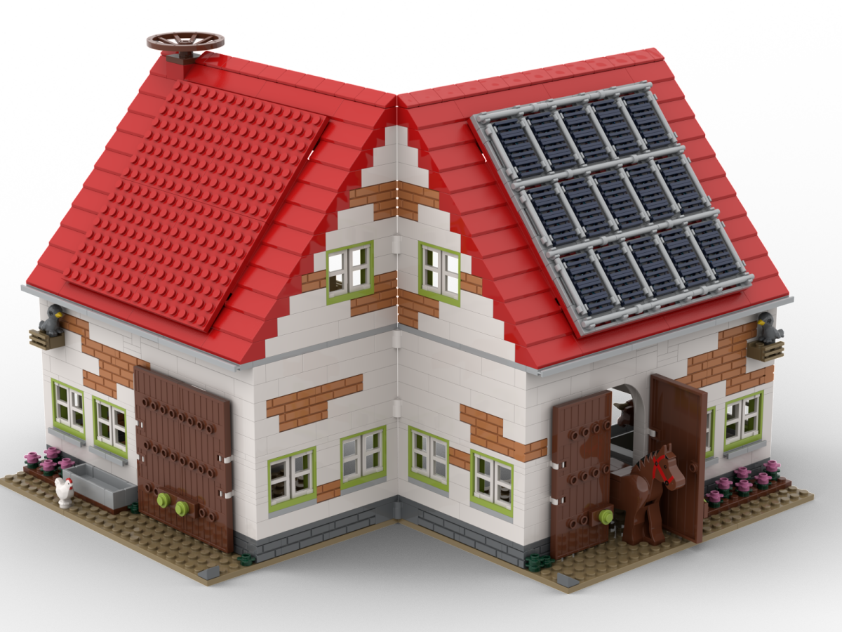 Kiddicraft Brick Farm – Farm Stable Building Set KC1108