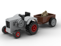 Kiddicraft Brick Farm – Small Tractor with Trailer Building Set KC1109
