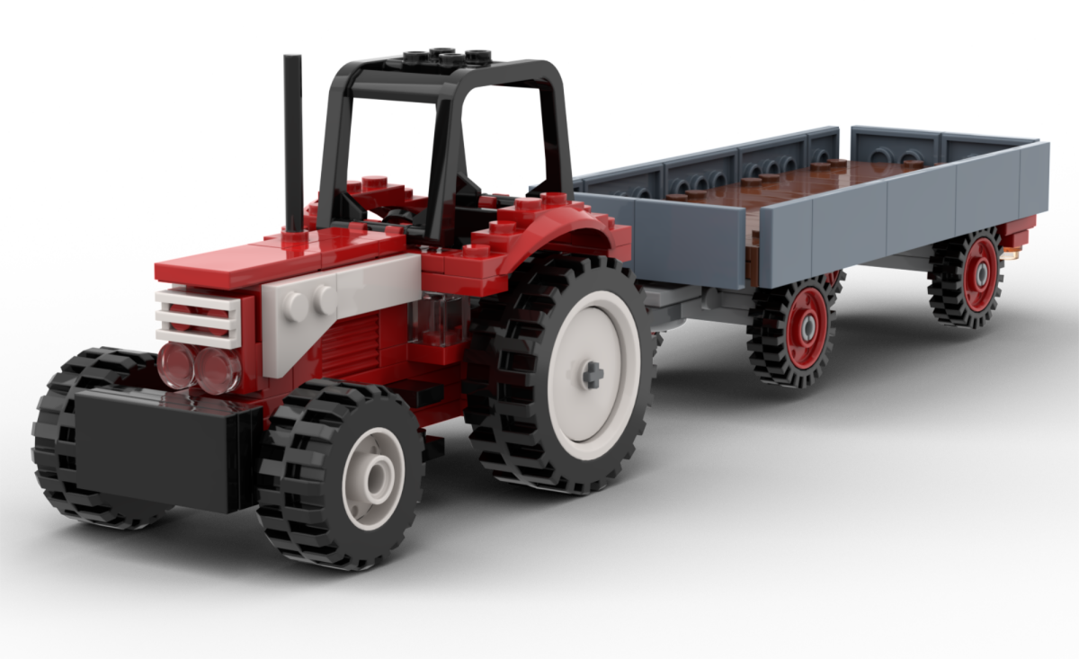 Kiddicraft Brick Farm – Large Tractor with Trailer Building Set KC1110