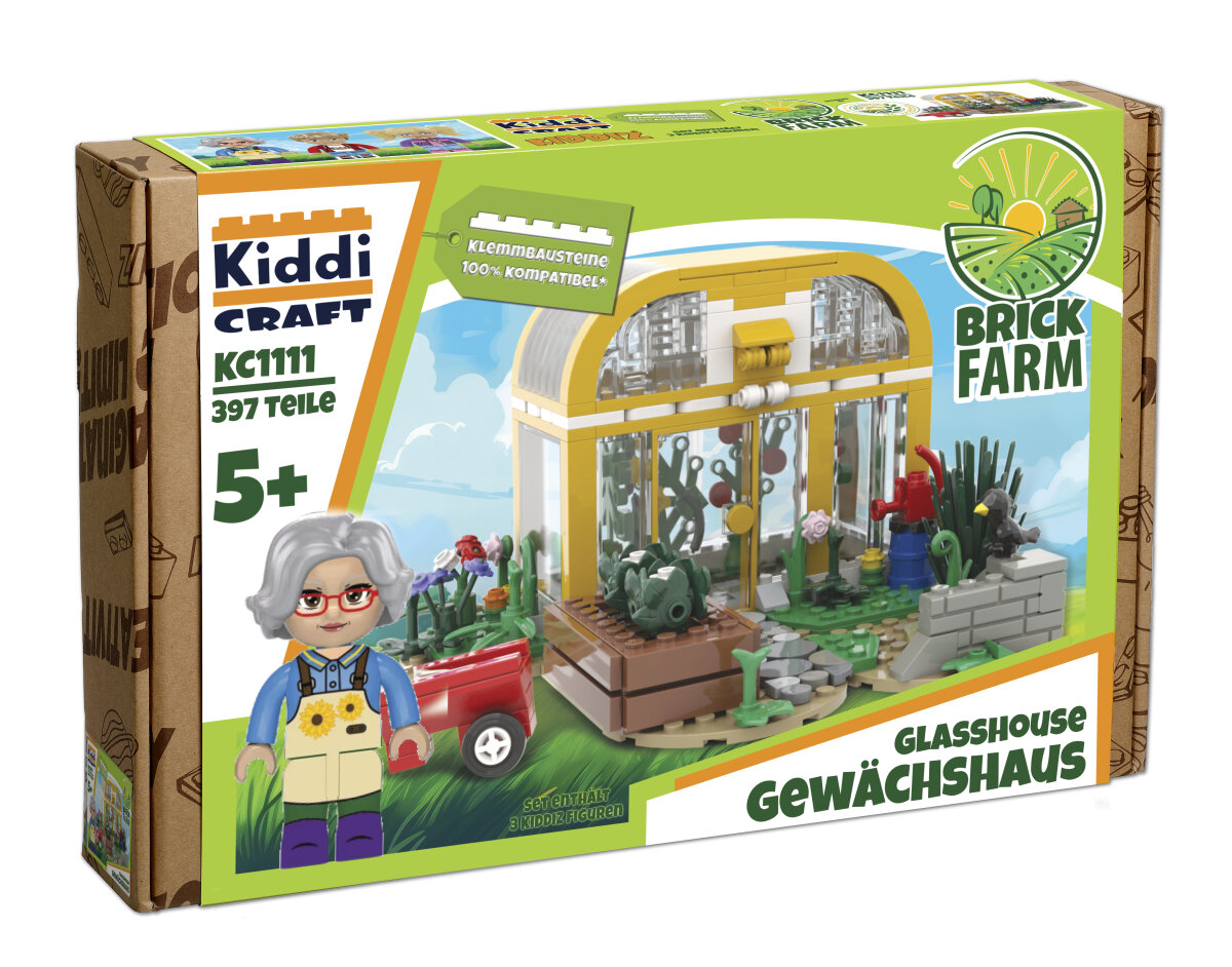 Kiddicraft Brick Farm – Greenhouse Building Set KC1111