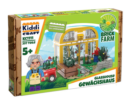 Kiddicraft Brick Farm – Greenhouse Building Set KC1111