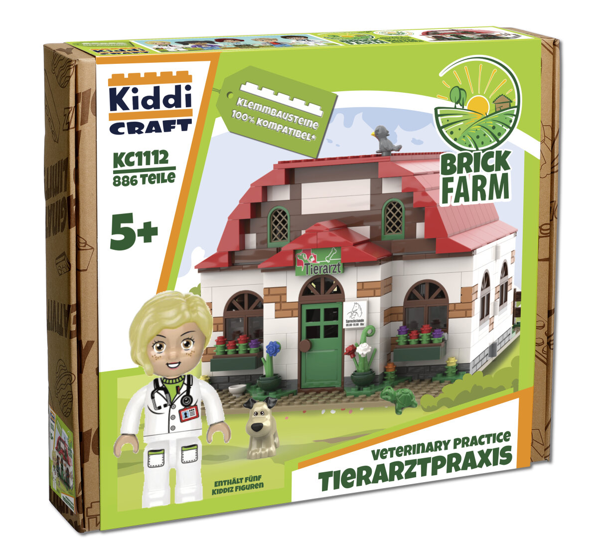 Kiddicraft Brick Farm – Veterinary Practice Building Set KC1112