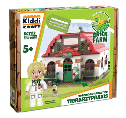 Kiddicraft Brick Farm – Veterinary Practice Building Set KC1112