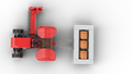Kiddicraft Brick Farm – Red Tractor with Roller and Mower Building Set KC1113
