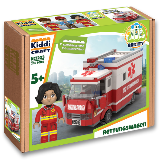 Kiddicraft Brick City – Ambulance Building Set KC1203