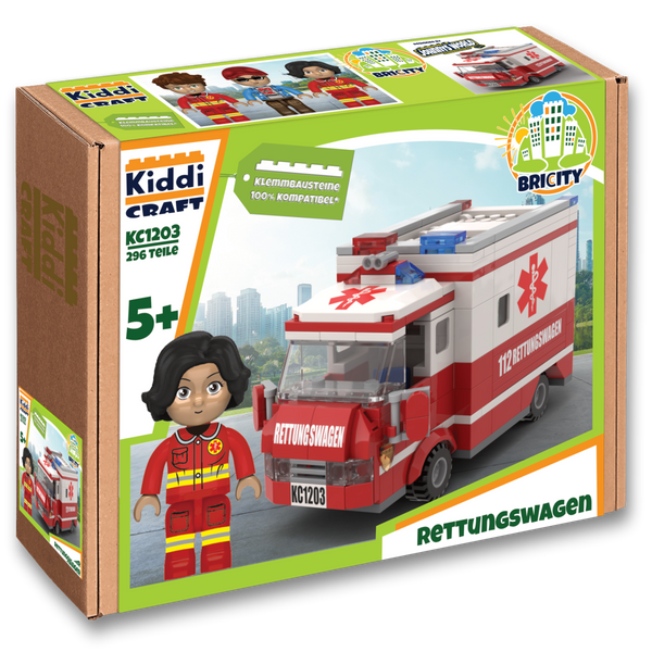 Kiddicraft Brick City – Ambulance Building Set KC1203