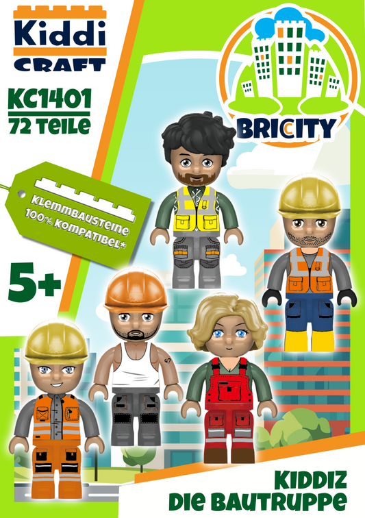 Kiddicraft Brick City – KIDDIZ Construction Crew Pack KC1401