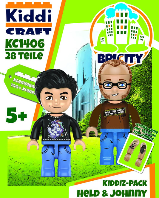 Kiddicraft Brick City – KIDDIZ Pack: Held der Steine & Johnny's World KC1406