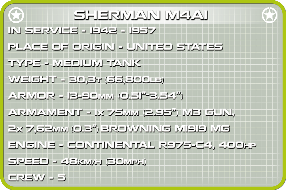 COBI Sherman M4A1 #2708