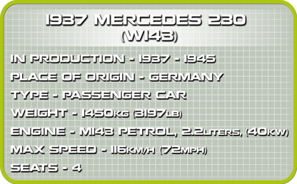 COBI 1937 Mercedes 230 - Limited Edition #2250