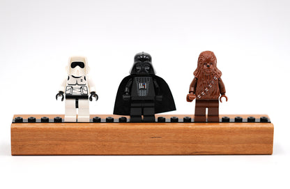 Handcrafted Magnetic Minifigure Display Shelf – Hardwood, Fits 5 Minifigs
