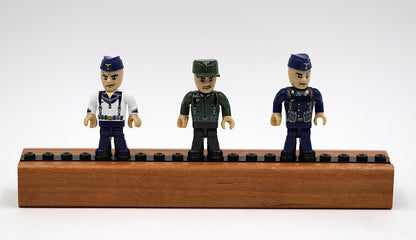 Handcrafted Magnetic Minifigure Display Shelf – Hardwood, Fits 5 Minifigs