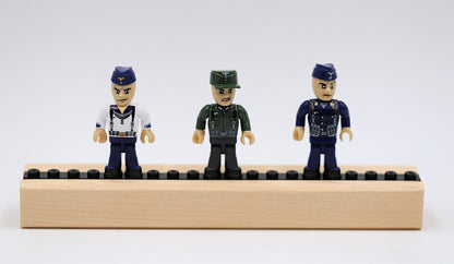 Handcrafted Magnetic Minifigure Display Shelf – Hardwood, Fits 5 Minifigs